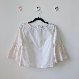 XXS Madewell Flounce Sleeve Striped Blouse